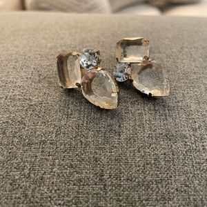 VINTAGE Crystal Triad pierced earrings